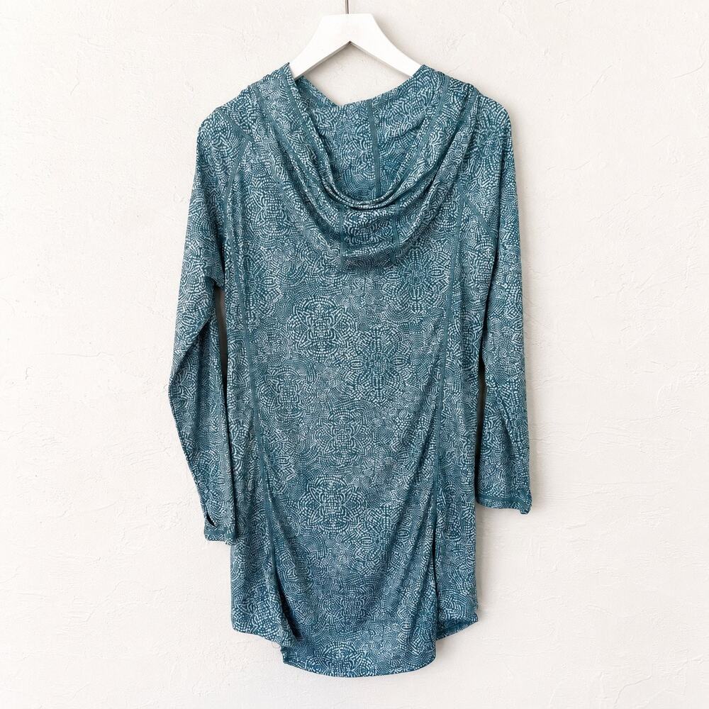 RipSkirt Hawaii Teal Abstract Runaround UPF 50 Hooded Cover-Up Tunic M - Picture 5 of 10